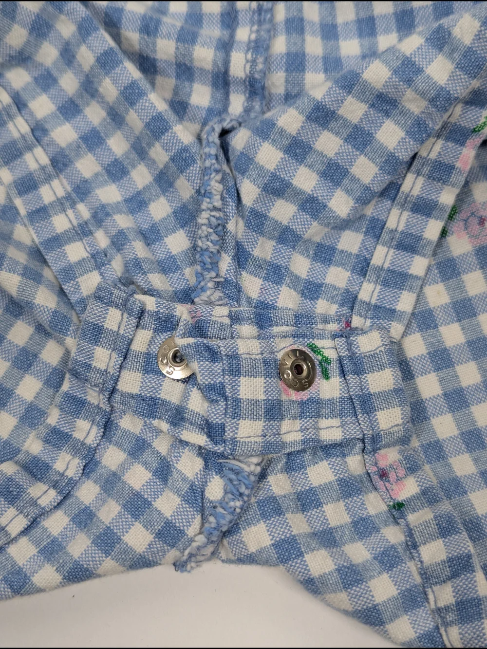 VTG 80s 90s OshKosh B'Gosh Vestback Overalls Shorts Floral Gingham Size 2T USA